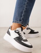  Adidași Alb-Negru cu șireturi cu talpă groasă Salsabil