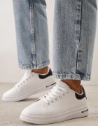  Adidași Alb-Negru Cu șireturi Cu talpă plată Cu o inserție modernă Zanelih