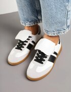  Adidași Alb-Negru în stil teniși cu manșetă întoarsă Aveloren