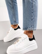  Adidași Alb-Negru pe Talpă Groasă Celessi