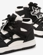  Adidași Alb-Negru Plati până la gleznă Decorați cu o stea Saveline