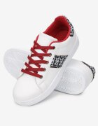  Adidași Alb-Roșu Cu șireturi Cu inserții Danthe