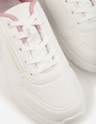  Adidași Alb-Roz cu platformă cu inserție transparentă și fermoar cu inscripții Valentinae
