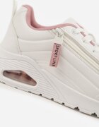 Adidași Alb-Roz cu platformă cu inserție transparentă și fermoar cu inscripții Valentinae