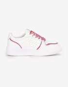  Adidași Alb-Roz cu Șireturi Colorate și Inserții Metalice Lania