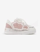  Adidași Alb-Roz pe platformă joasă cu flori decorative pe laterală Benavilla