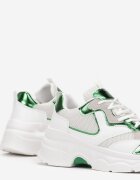  Adidași Alb-Verde cu Talpă Groasă cu Inserții Perforate Lanya