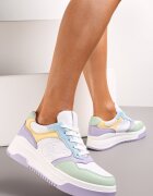  Adidași Alb-Violet cu șireturi cu talpă groasă Ainne