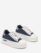  Adidași Albaștri Casual pe Platformă decorați cu Zirconii și Inserții Metalice Primaria