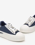  Adidași Albaștri Casual pe Platformă decorați cu Zirconii și Inserții Metalice Primaria