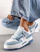  Adidași Albastri pe platformă cu șireturi decorative Aqara