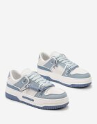  Adidași Albastri pe platformă cu șireturi decorative Aqara