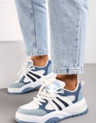  Adidași Albaștri pe talpă groasă cu sclipici Lenema