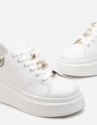  Adidași Albi-Aurii cu Talpă Groasă Celessi