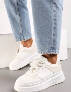  Adidași Albi-Bej cu platformă cu stea detașabilă Ekaria