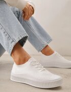  Adidași Albi cu fața superioară din plasă și talpă în relief Lalnai
