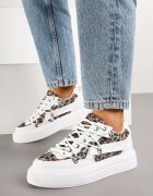  Adidași Albi cu model leopard Doridi