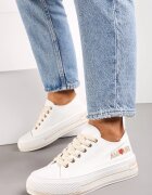  Adidași Albi Cu șireturi Cu talpă groasă Cu aplicație Aniler
