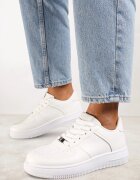  Adidași Albi Cu șireturi decorate cu perforații Ellemisa