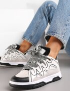  Adidași Albi cu Șireturi Late Nolita