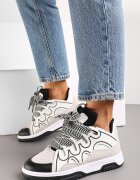 Adidași Albi cu Șireturi Late Nolita