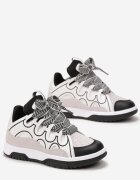  Adidași Albi cu Șireturi Late Nolita