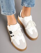  Adidași Albi cu Talpă Groasă cu Perle Decorative Detașabile Ajovia