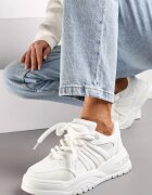  Adidași Albi cu Talpă Groasă cu Sclipici Lenema