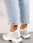  Adidași Albi cu talpă groasă cu zirconii Elerene