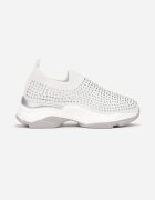  Adidași Albi cu talpă groasă cu zirconii Elerene