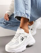  Adidași Albi cu Talpă Groasă Decorați cu Inserții din plasă Korianna