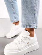  Adidași Albi cu Talpă Groasă sub Gleznă Alisis