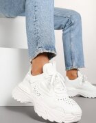  Adidași Albi în Stil Streetwear pe Talpă Embosată Nelasea
