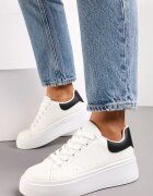  Adidași Albi-Negri cu talpă groasă Yarna