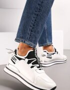  Adidași Albi pe Platformă cu Inserție Metalică Constony