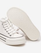  Adidași Albi pe Platformă înalți cu șireturi groase Effime