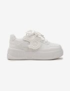  Adidași Albi pe platformă joasă cu ornament în relief de iris