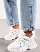  Adidași albi pe Talpă Masivă Decorați cu Sclipici Thirlas