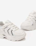  Adidași albi pe Talpă Masivă Decorați cu Sclipici Thirlas