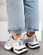  Adidași Argintii Cu Sclipici în stil Streetwear pe talpă de spumă Felindris
