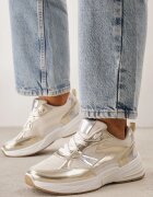  Adidași Aurii Cu șireturi Decorați Cu inserții Din material Eanfla