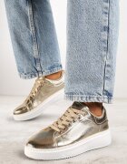  Adidași Aurii Metalici Vices cu Talpă Plată Syliel