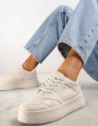  Adidași Bej cu carâmb înalt pe platformă Liciana