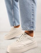  Adidași Bej cu carâmb înalt pe platformă Liciana
