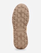  Adidași bej închis cu șireturi plați cu inserții colorate din piele ecologică Wonise