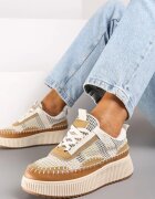 Adidași Bej pe Platformă Finisați cu Cusături Terionna