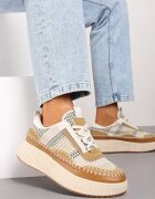  Adidași Bej pe Platformă Finisați cu Cusături Terionna