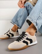  Adidași bej și negri cu împletitură decorativă din rafie Morloris