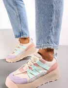  Adidași Bej-Violet Șireturati Plati Cu inserții colorate Din piele ecologică Wonise