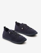  Adidași Bleumarin Cu șireturi Cu pietre decorative Pe talpă plată Iiloeva